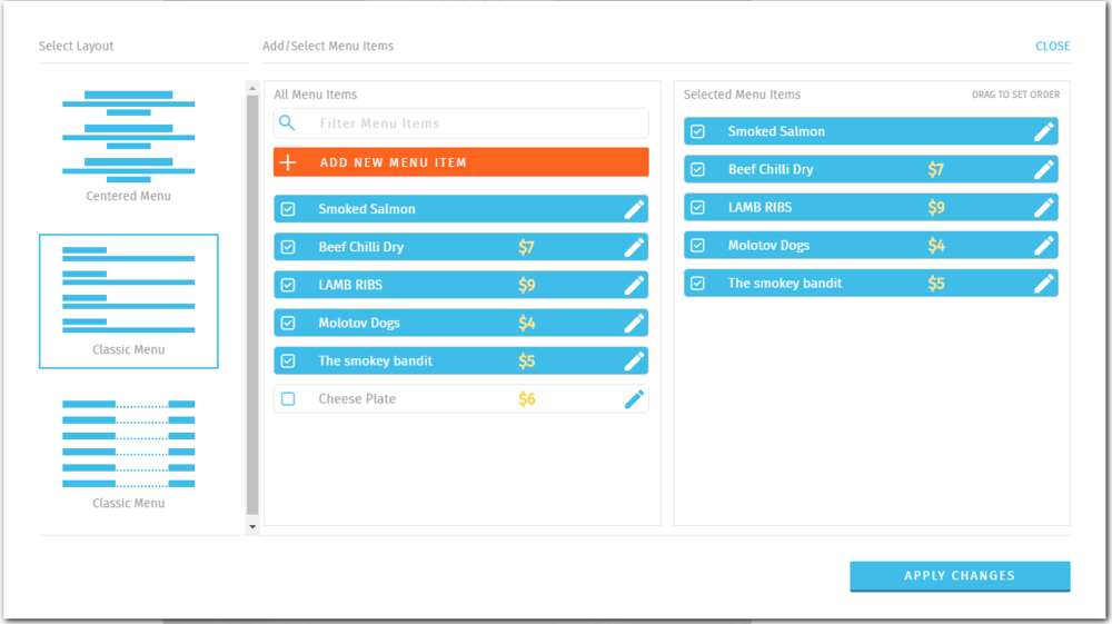 Add or Edit a Menu Item Support Center